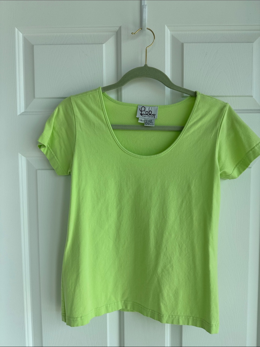Lilly Pulitzer Bright Lime Scoop Neck Short Sleeve Tee
